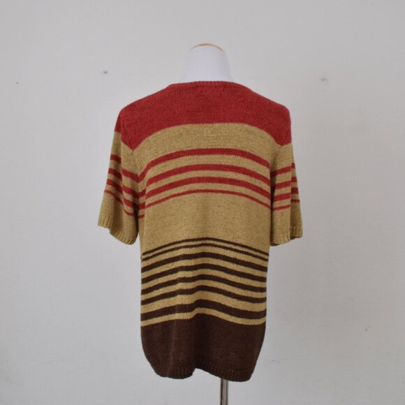 Vintage 90s Alfred Dunner Striped Pullover Top | size L - Picture 3 of 10